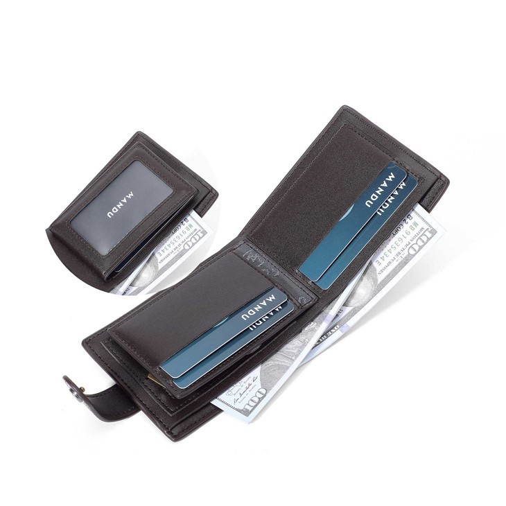 New Men's Fashion Minimalist PU Coin Purse Premium Short Card Holder With Multiple Card Compartments high quality